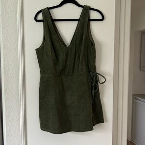 Dark green corduroy romper